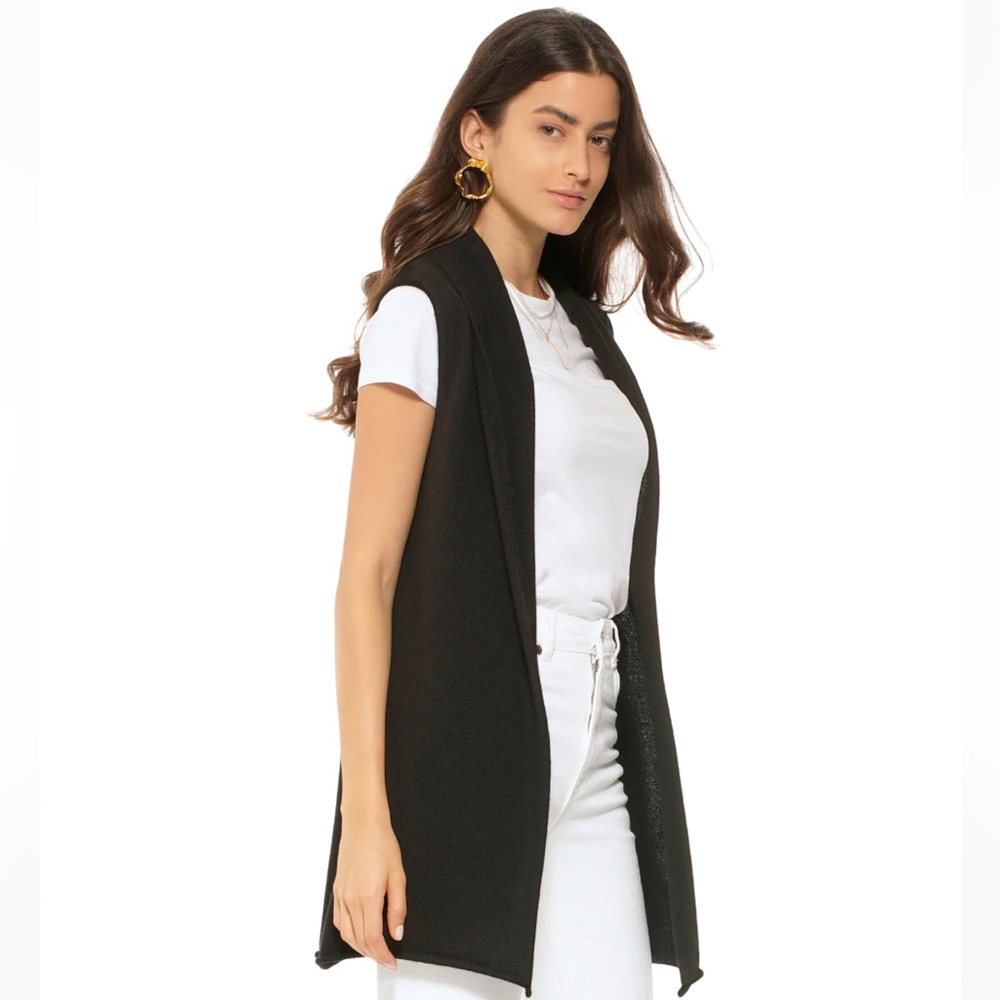 PLY CASHMERE SIZE S~LUXURY KNITWEAR QUALITY OPEN FRONT CARDIGAN SWEATER VEST